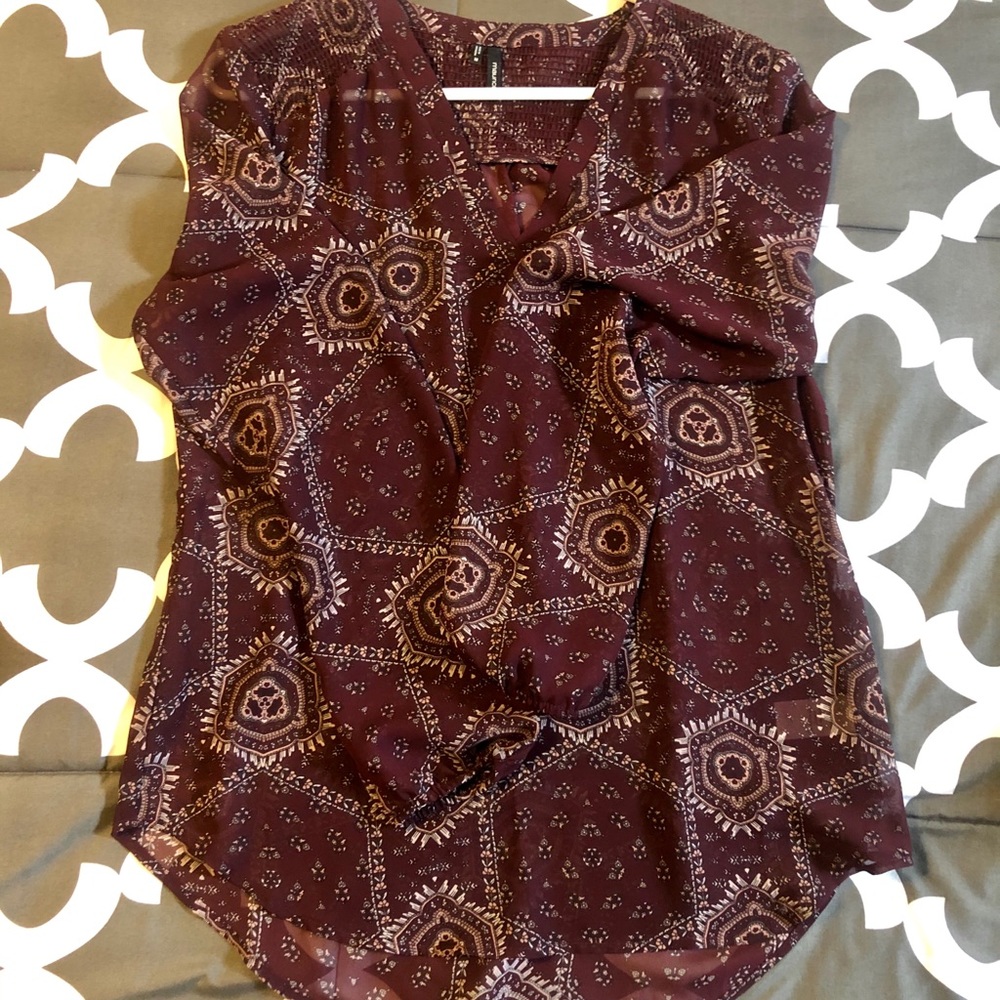 Sheer V-neck Blouse